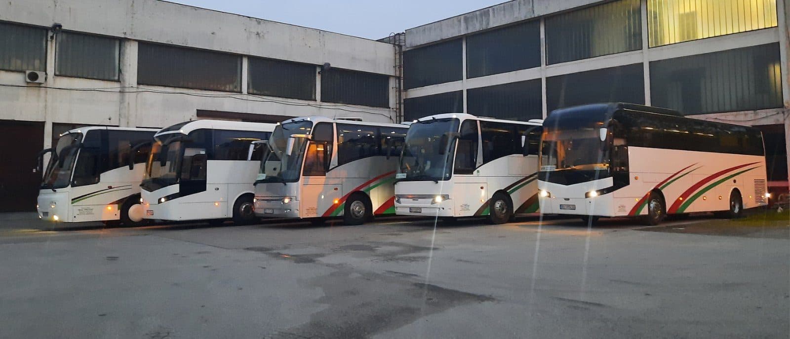 Coaches at a bus terminal