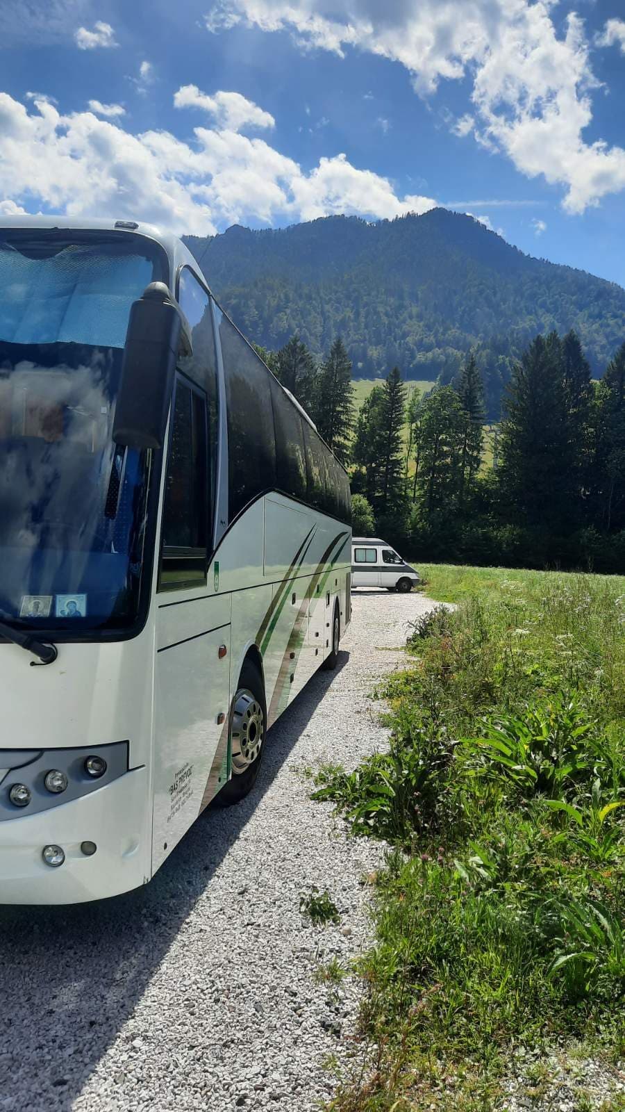 Coach on a mountain road