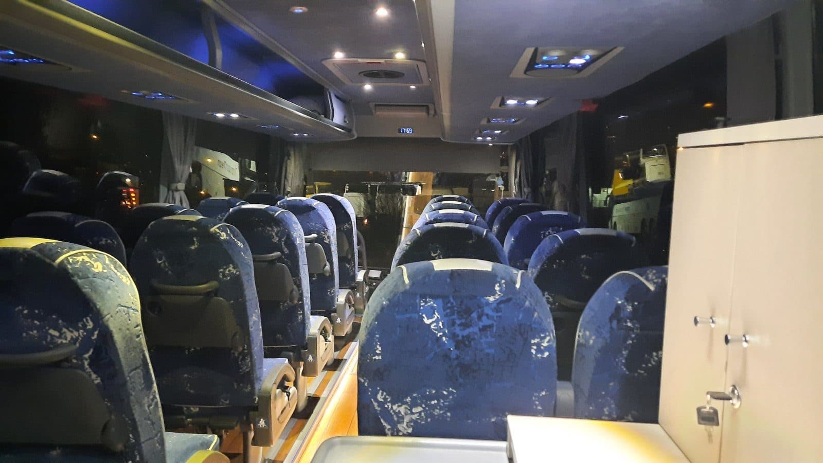 Seats in the Van Hool coach