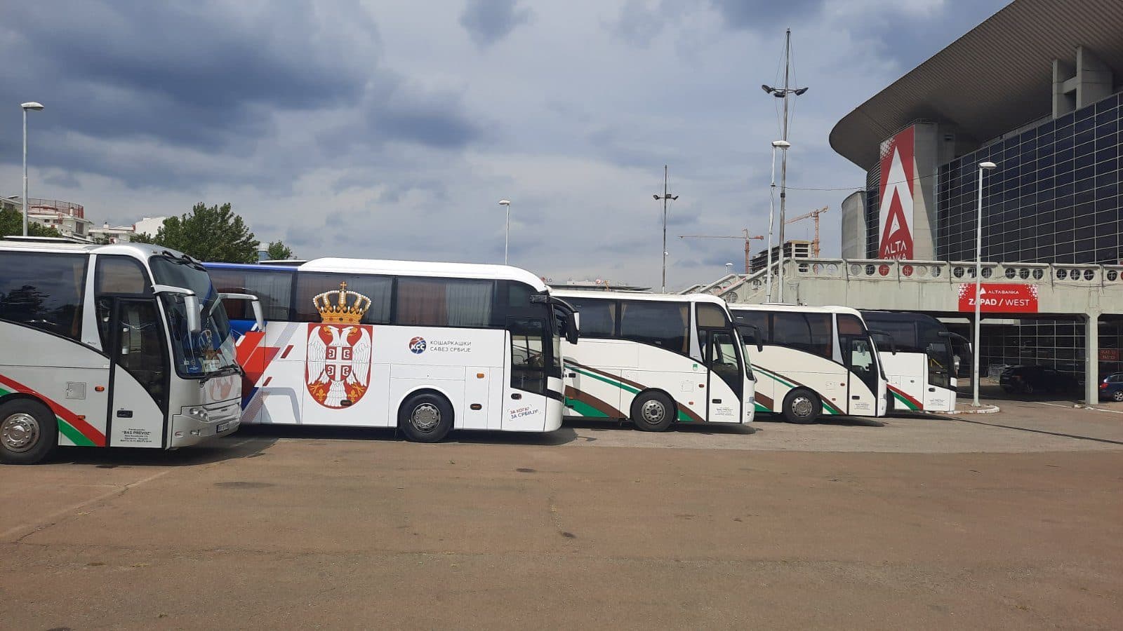 BAS PREVOZ coaches outside Belgrade Arena