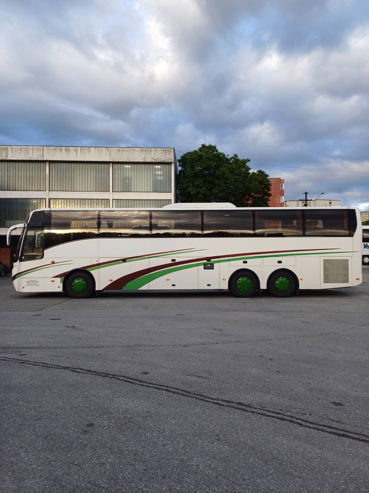 VDL Mistral, white 59-seat BAS PREVOZ coach